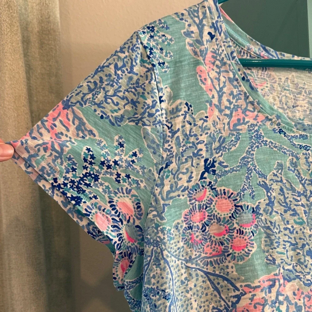 Lilly Pulitzer Etta Scoop Neck Top XL - Picture 3 of 8